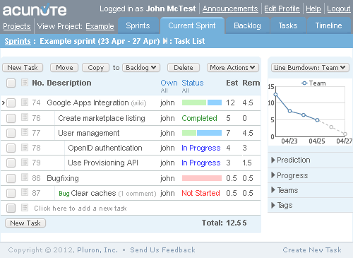 Acunote программа