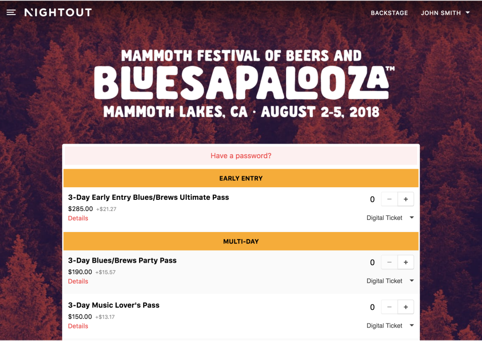 Backstage подбор