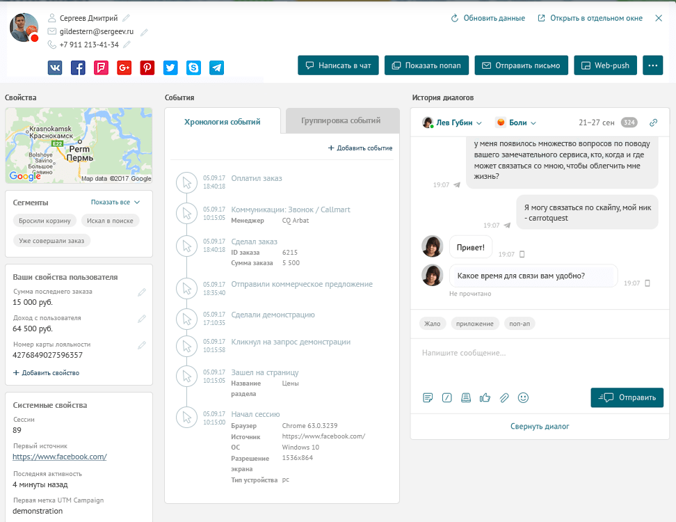 Carrot quest характеристики