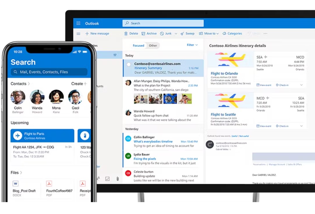 Microsoft Outlook характеристики
