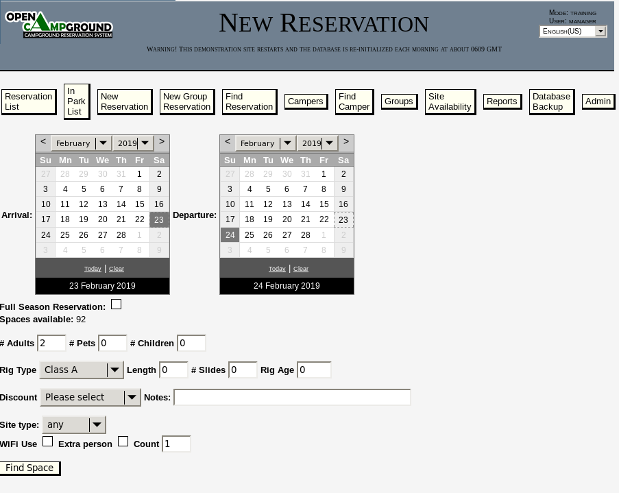 Open Campground характеристики