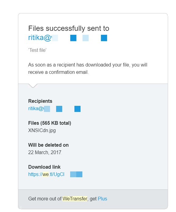 WeTransfer характеристики