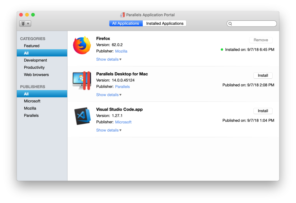 Parallels Mac Management