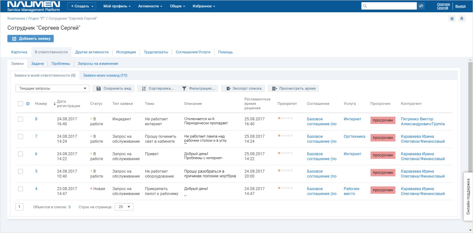 Naumen Service Desk характеристики
