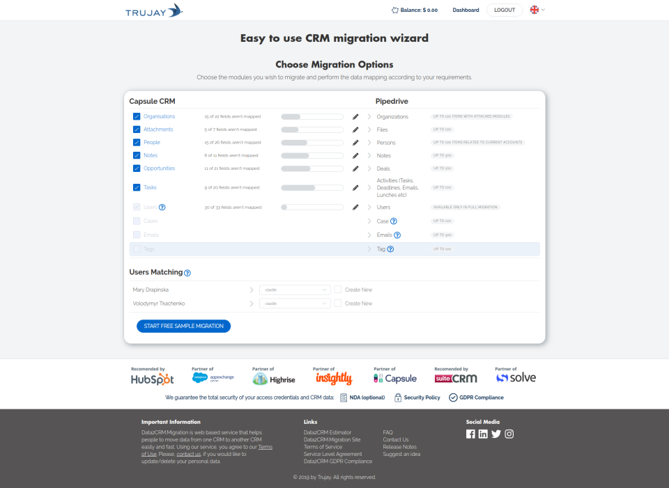 Data2CRM подбор
