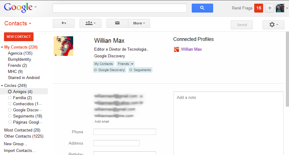 Google Контакты характеристики