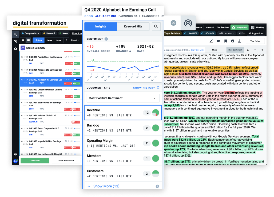 AlphaSense характеристики
