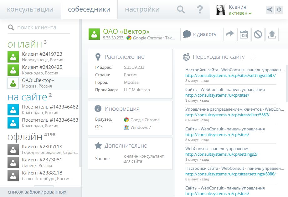 WebConsult характеристики