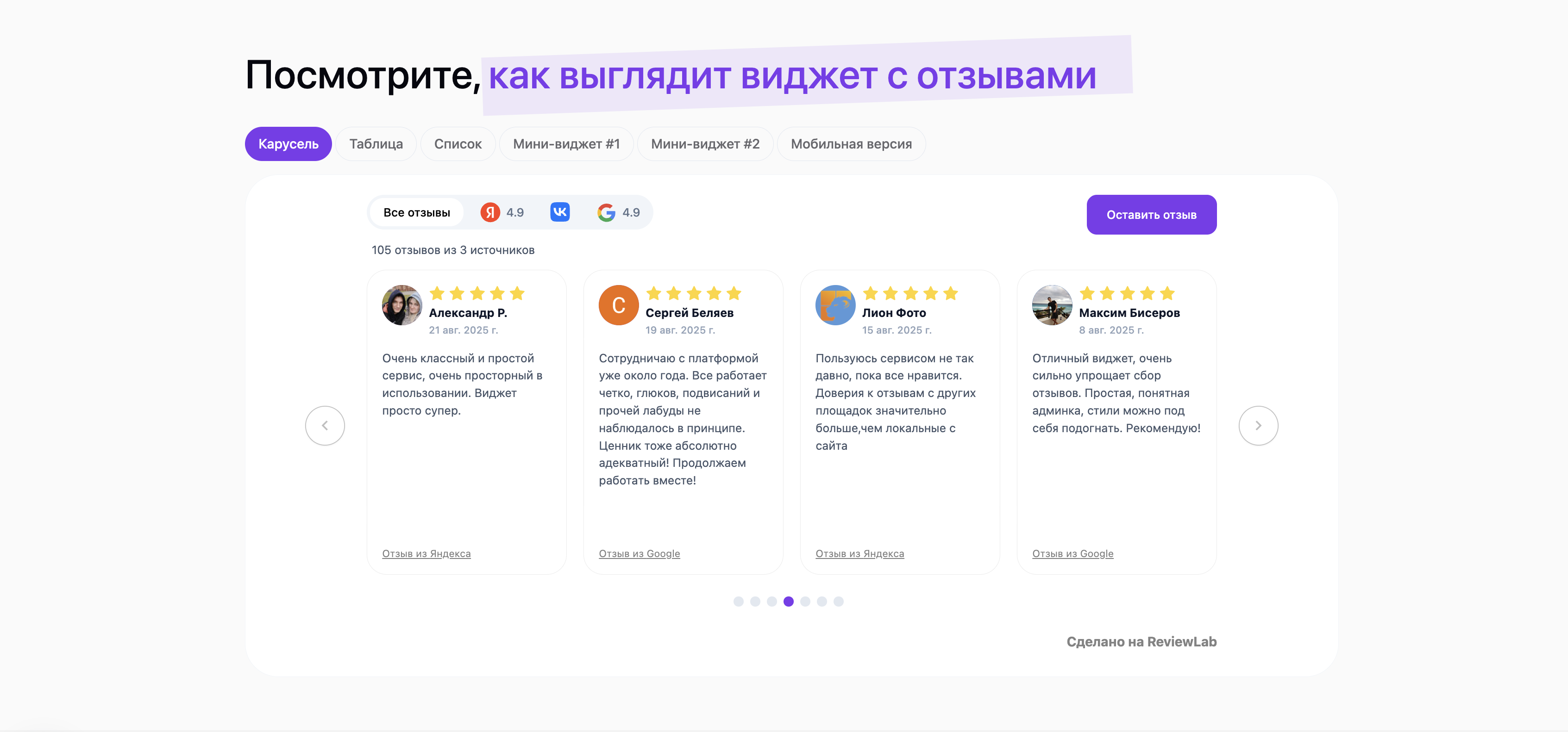 ReviewLab характеристики