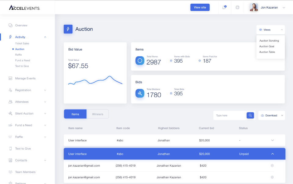 Accelevents подбор