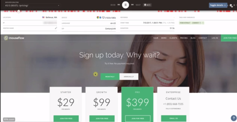 Mouseflow сравнение