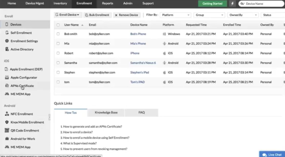 ManageEngine Mobile Device Manager Plus