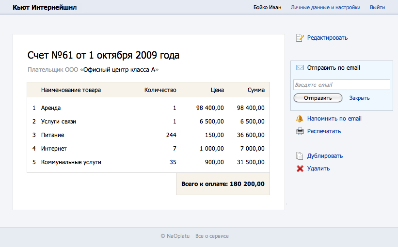 NaOplatu характеристики