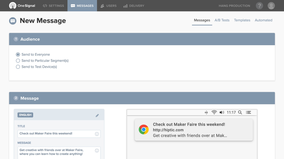 OneSignal программа