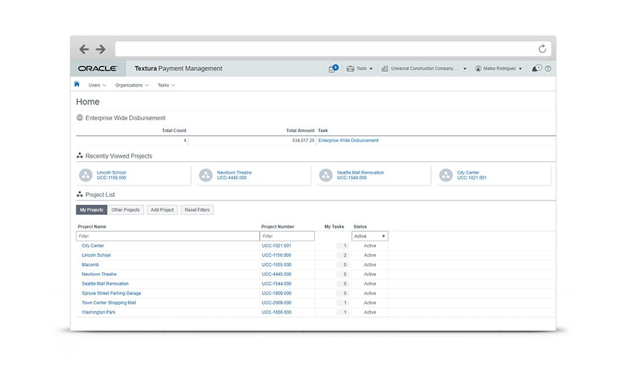 Oracle Textura Payment management ПО