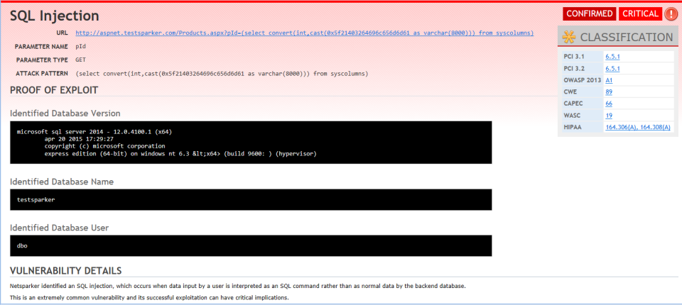 Netsparker Security Scanner