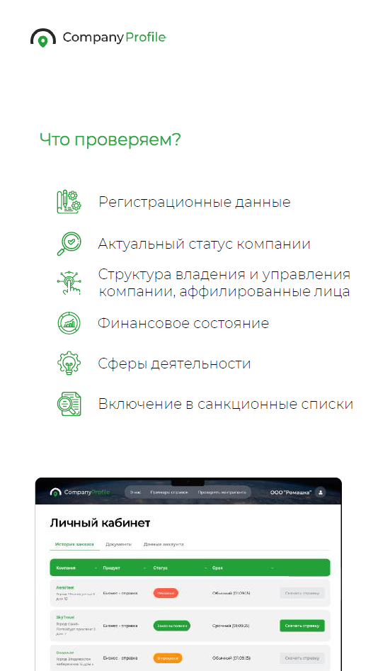 Company profile характеристики