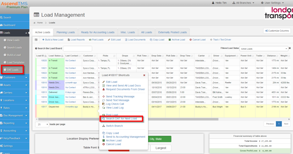 AscendTMS Logistics Software
