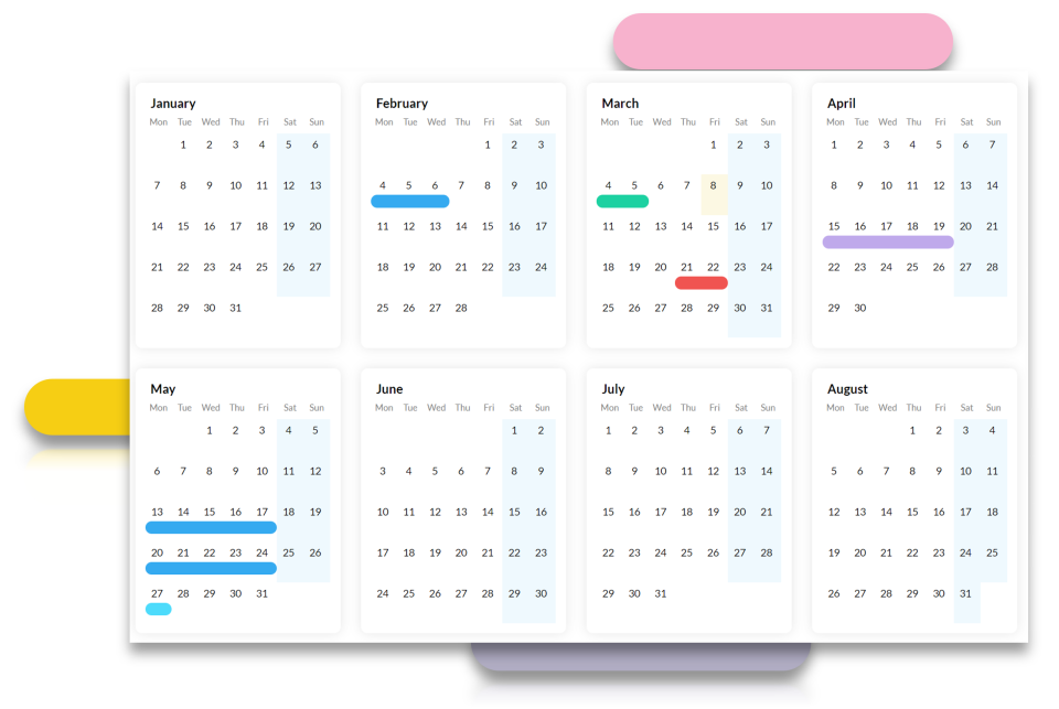 Leave Dates характеристики