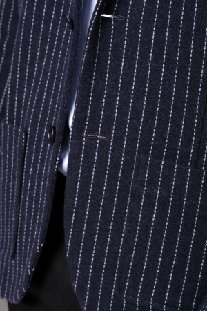 Пиджак "Темно-синий в серую полоску"