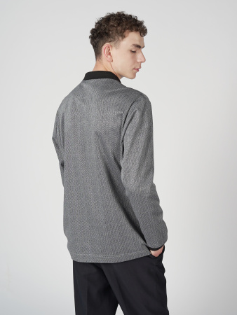 Поло "Серо-синее с шелком"