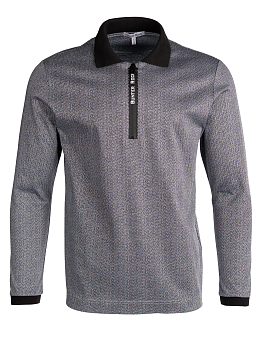 Поло "Серо-синее с шелком"