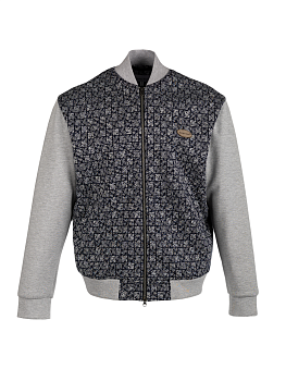 Бомбер серо-синий клетка