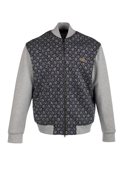 Бомбер серо-синий клетка