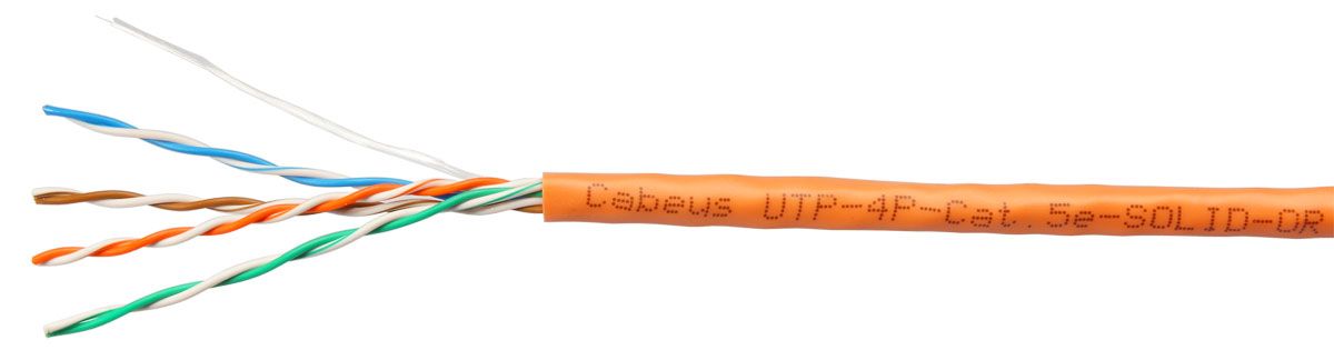 Cabeus UTP-4P-Cat.5e-SOLID-OR-100