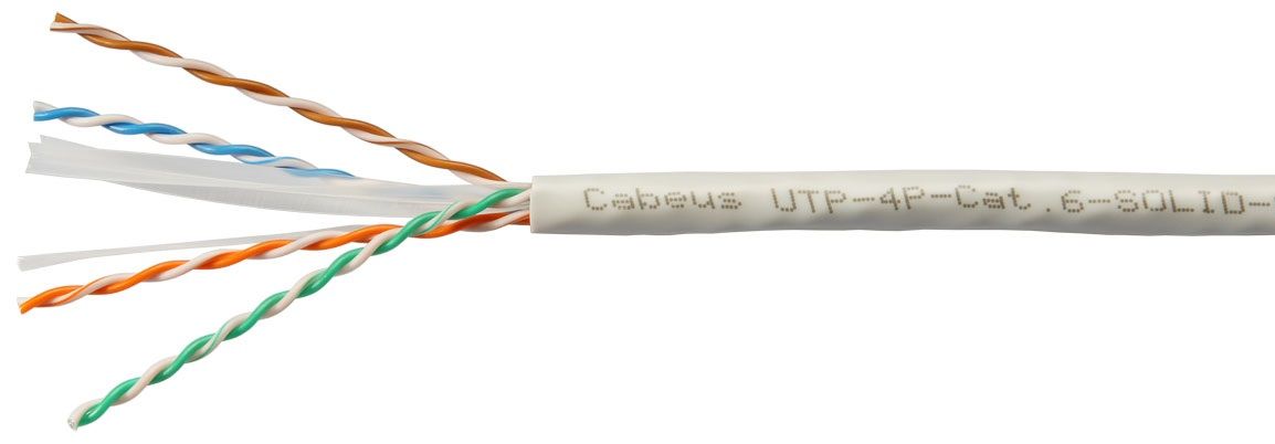 Cabeus UTP-4P-Cat.6-SOLID-GY-100