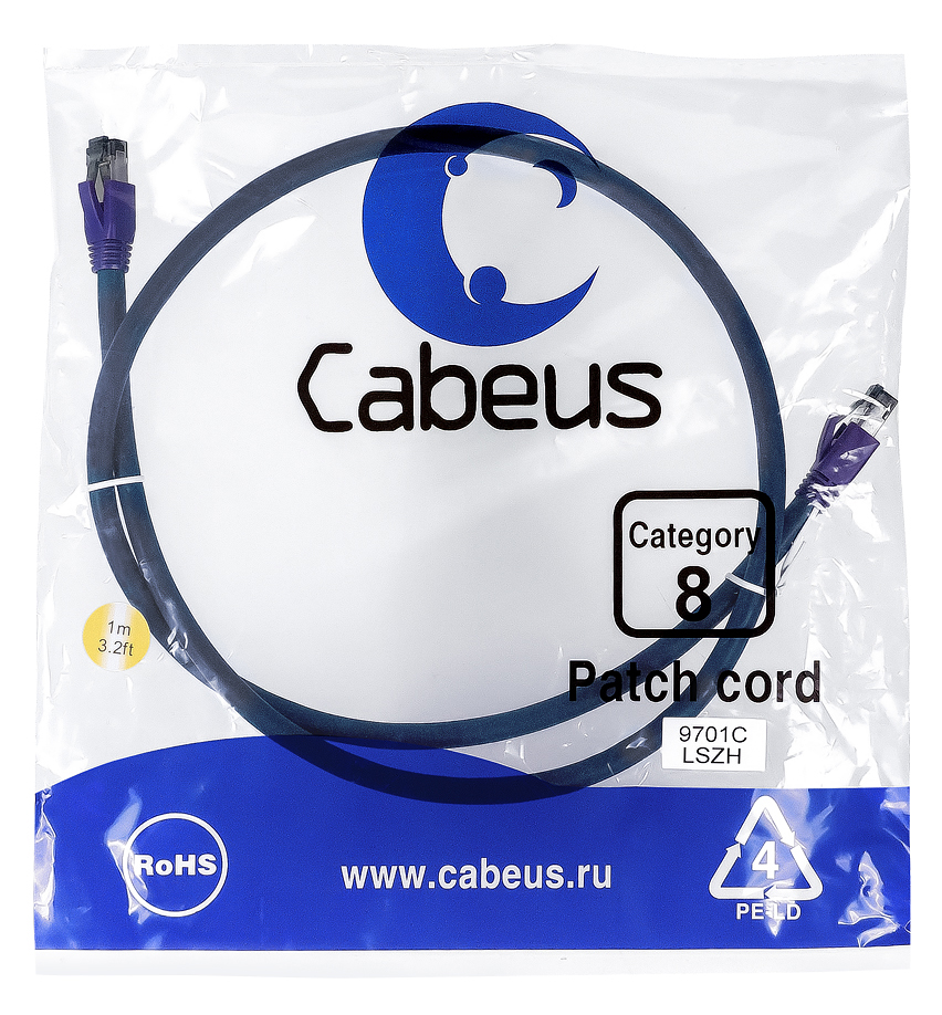 Cabeus PC-SSTP-RJ45-Cat.8-1m-LSZH
