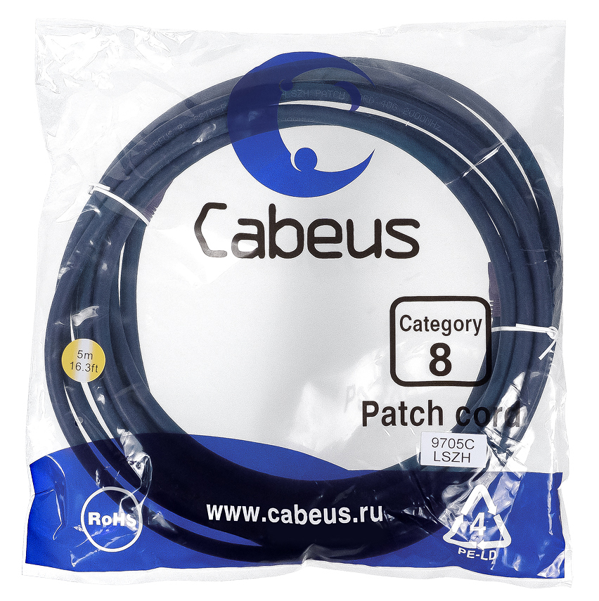 Cabeus PC-SSTP-RJ45-Cat.8-5m-LSZH