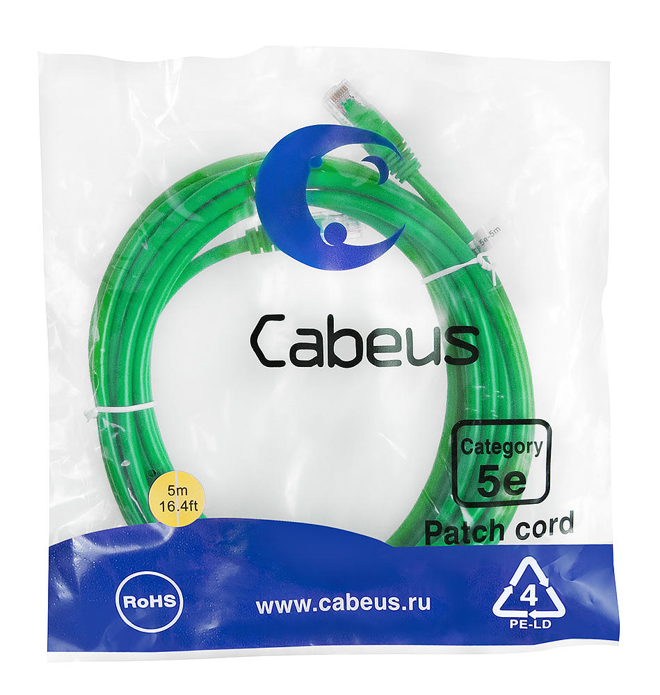 Cabeus PC-UTP-RJ45-Cat.5e-5m-GN