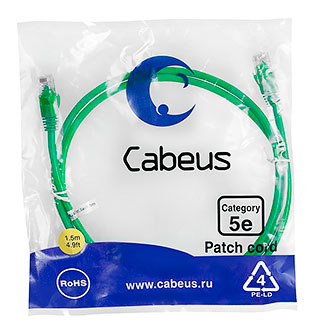 Cabeus PC-UTP-RJ45-Cat.5e-1.5m-GN