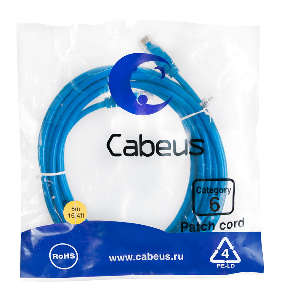 Cabeus PC-UTP-RJ45-Cat.6-5m-BL