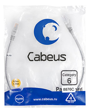 Cabeus PC-UTP-RJ45-Cat.6-0.5m-LSZH