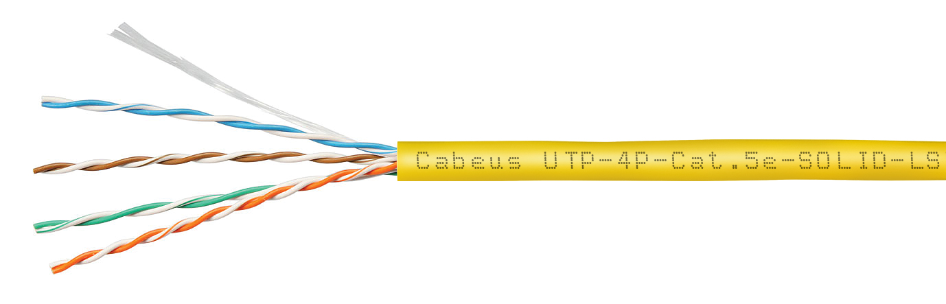 Cabeus UTP-4P-Cat.5e-SOLID-LSZH-YL-25