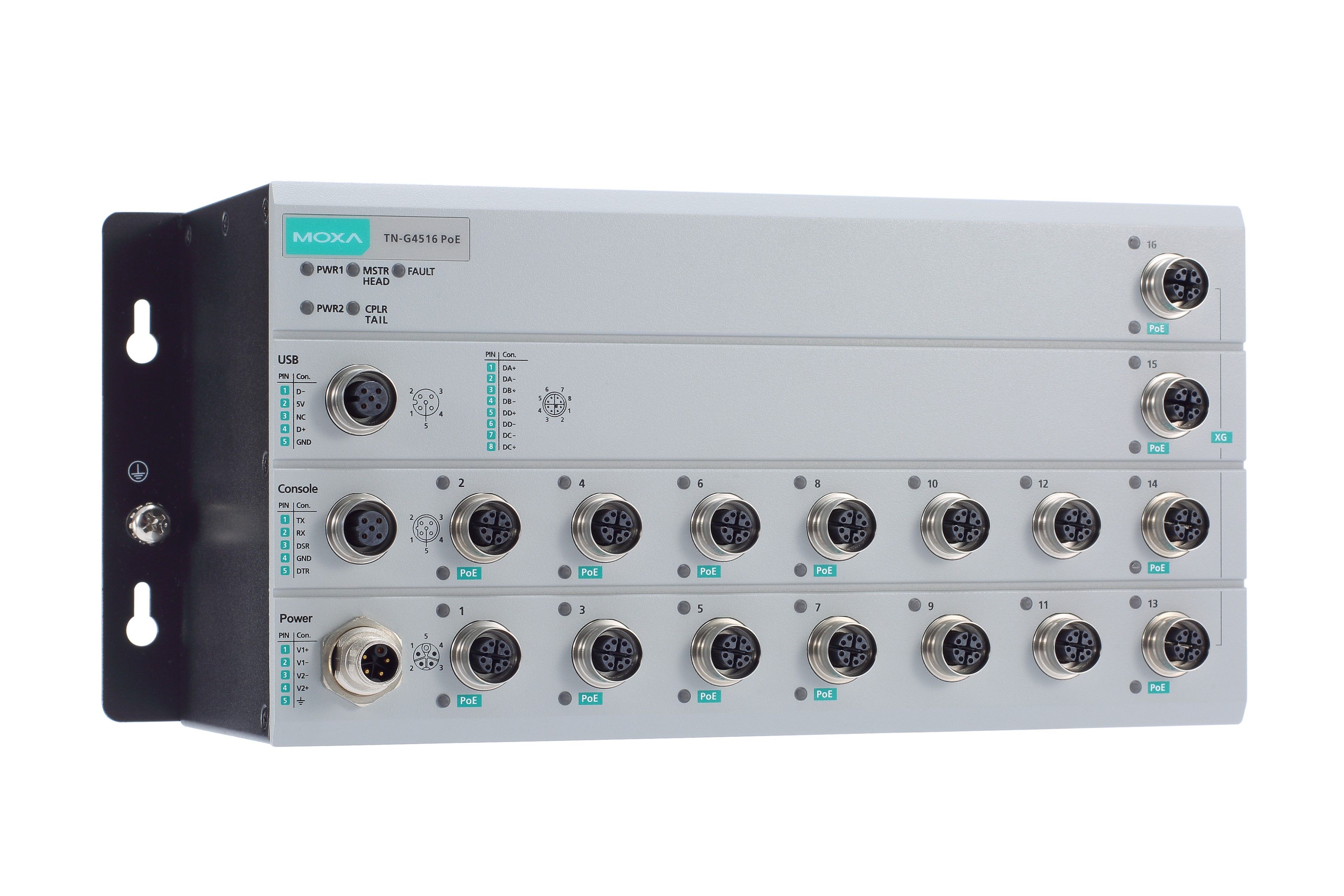 Moxa TN-G4516-8GPoE-2XGPoE-2XGTXBP-WV-T