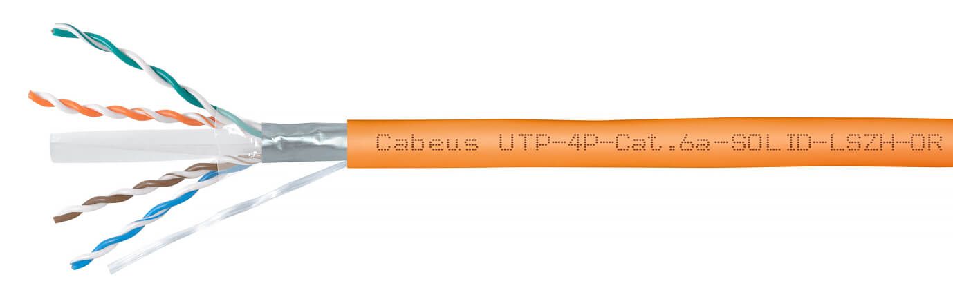 Cabeus UTP-4P-Cat.6a-SOLID-LSZH-OR