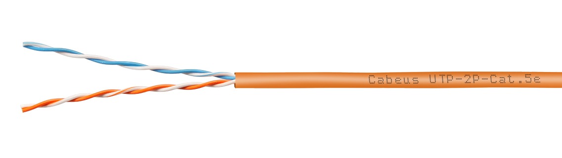 Cabeus UTP-2P-Cat.5e-SOLID-LSZH-OR-25