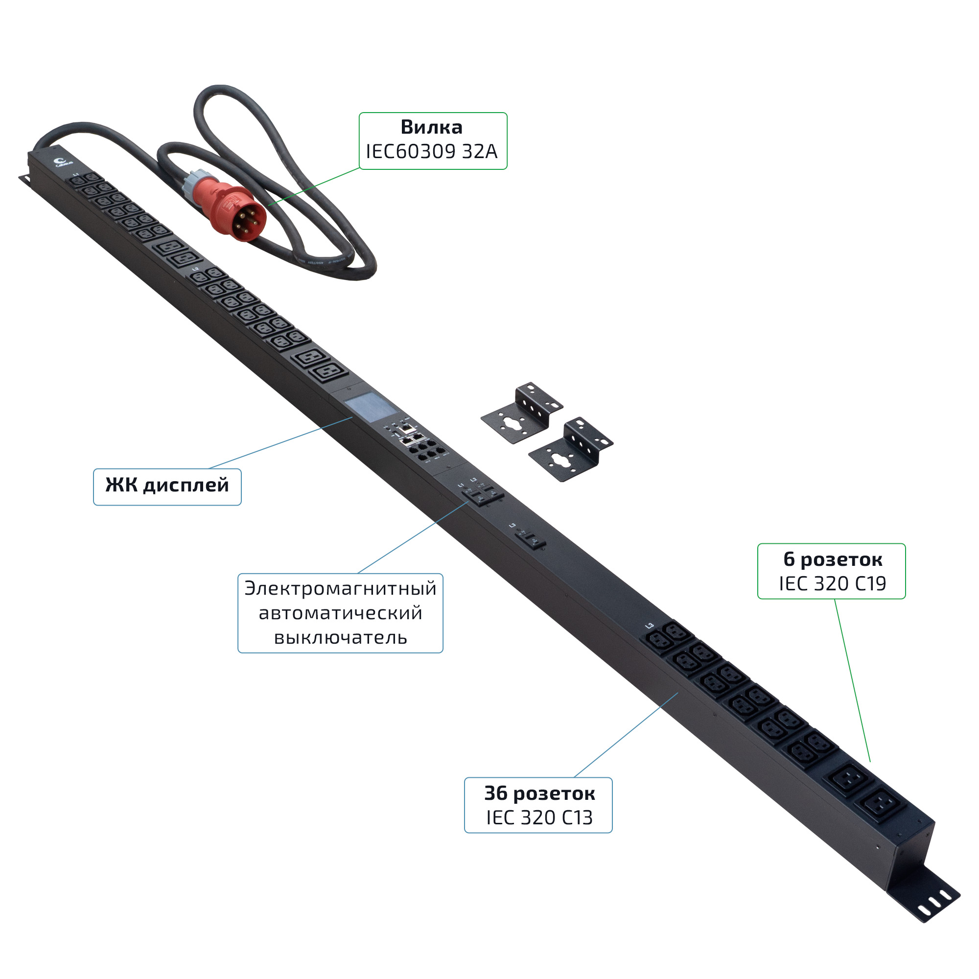 Cabeus SMART-PDU-32-3P-36C13-6C19-I309-M