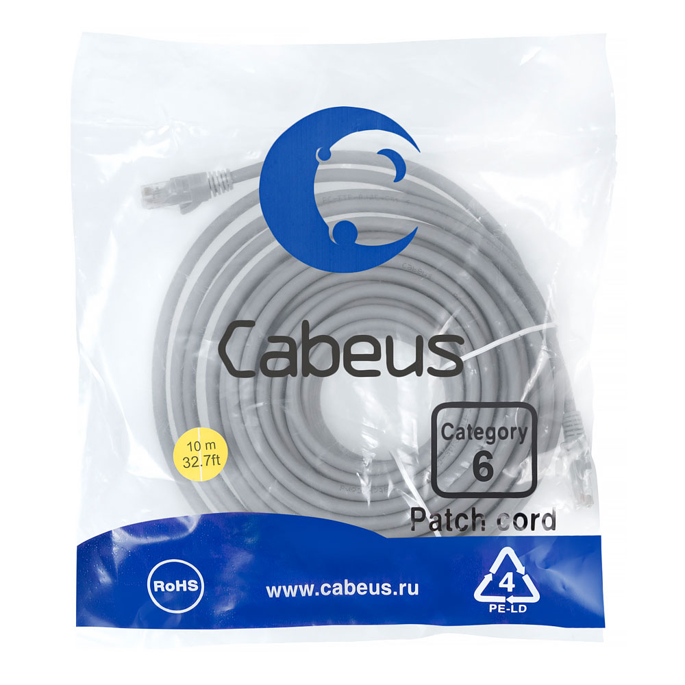 Cabeus PC-UTP-RJ45-Cat.6-10m