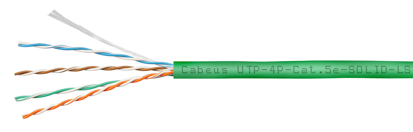 Cabeus UTP-4P-Cat.5e-SOLID-LSZH-GN-25