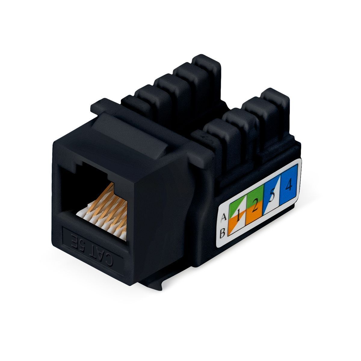 Cabeus KJ-RJ45-Cat.5e-90-BK