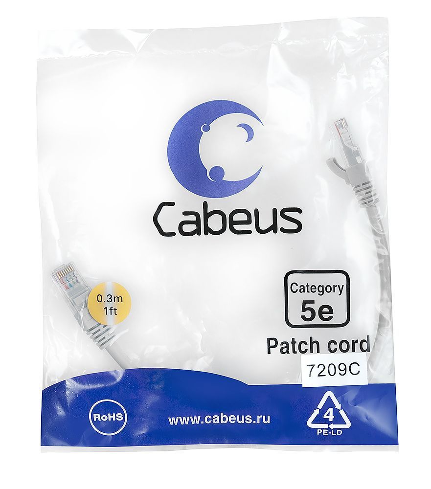 Cabeus PC-UTP-RJ45-Cat.5e-0.3m