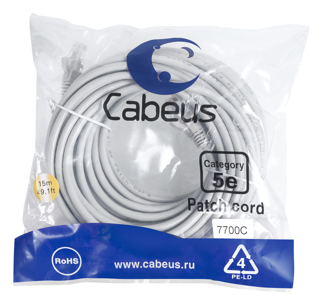 Cabeus PC-UTP-RJ45-Cat.5e-15m