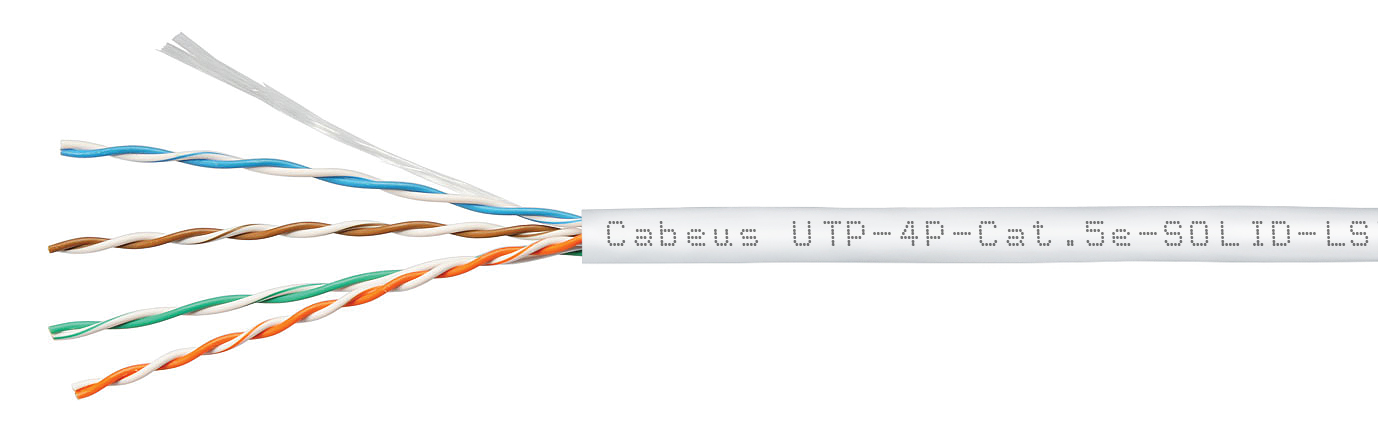 Cabeus UTP-4P-Cat.5e-SOLID-LSZH-WH-20