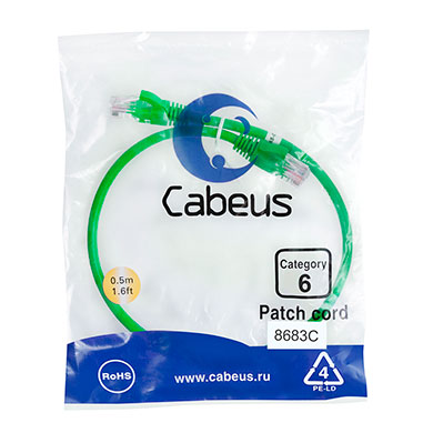 Cabeus PC-UTP-RJ45-Cat.6-0.5m-GN