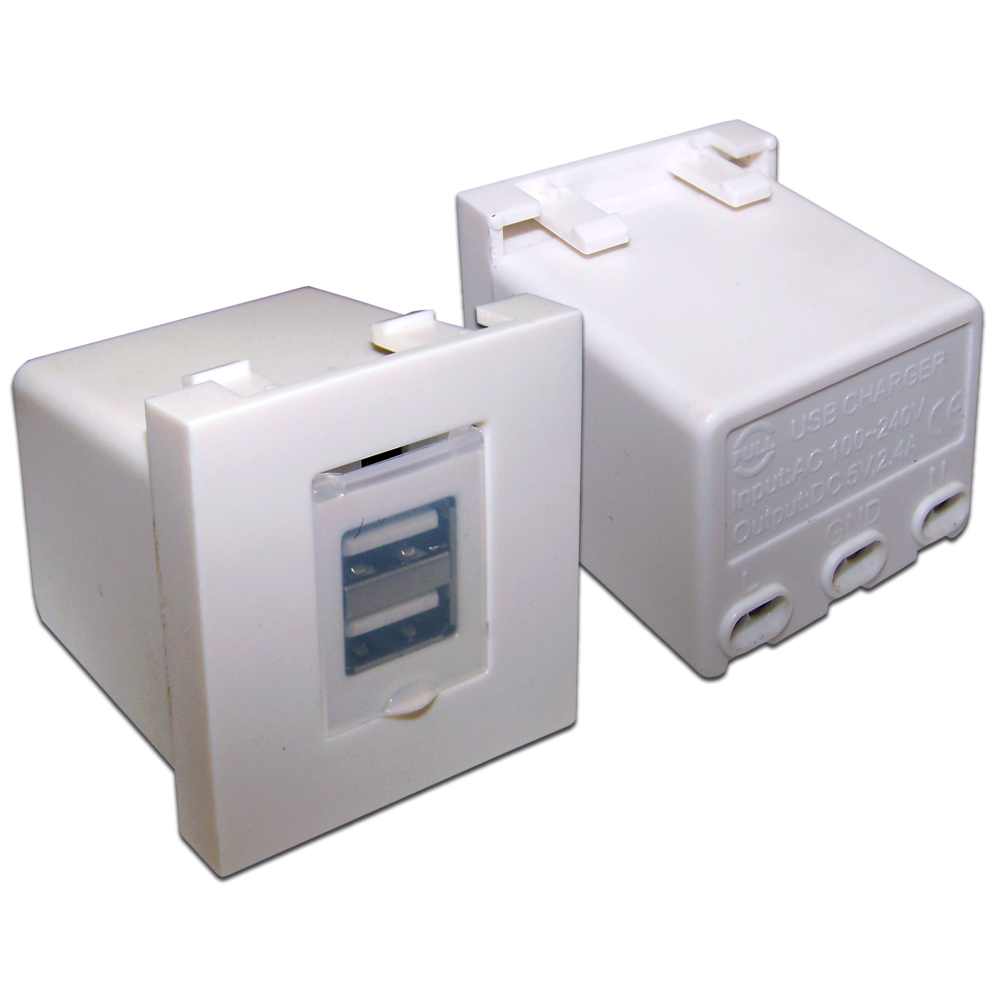 Lanmaster LAN-EZ45x45-2xUSB-WH