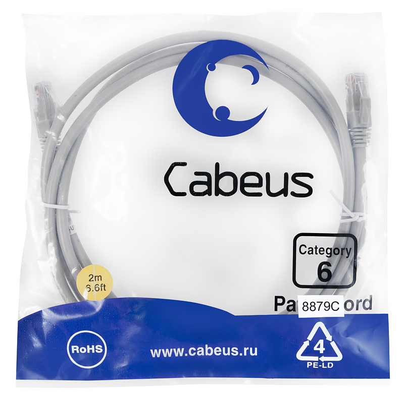 Cabeus PC-UTP-RJ45-Cat.6-2m-LSZH